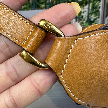 Gucci Micro GG Brown Coated Canvas Flap Crossbody Bag