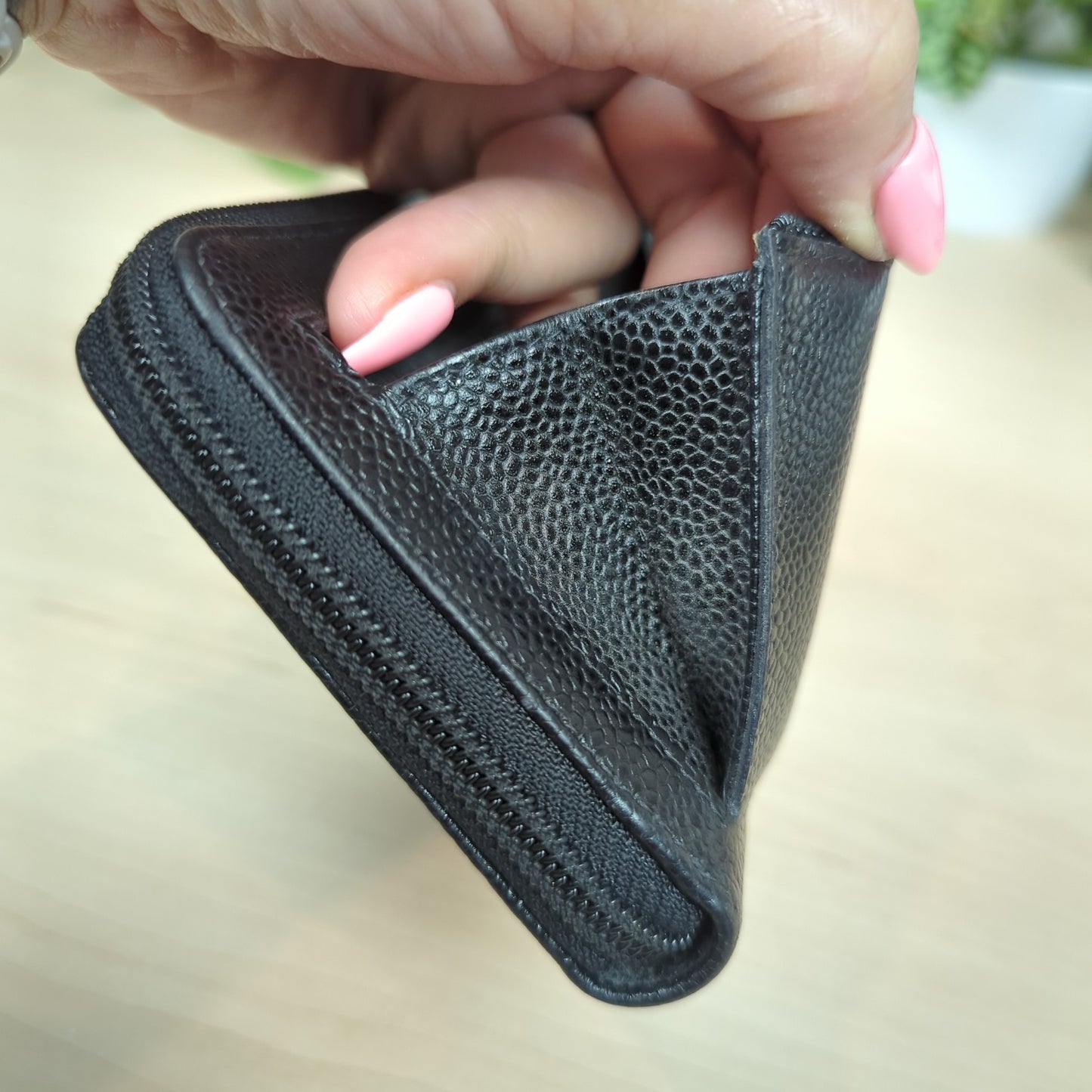 Chanel Caviar Timeless CC Zipped Wallet Black