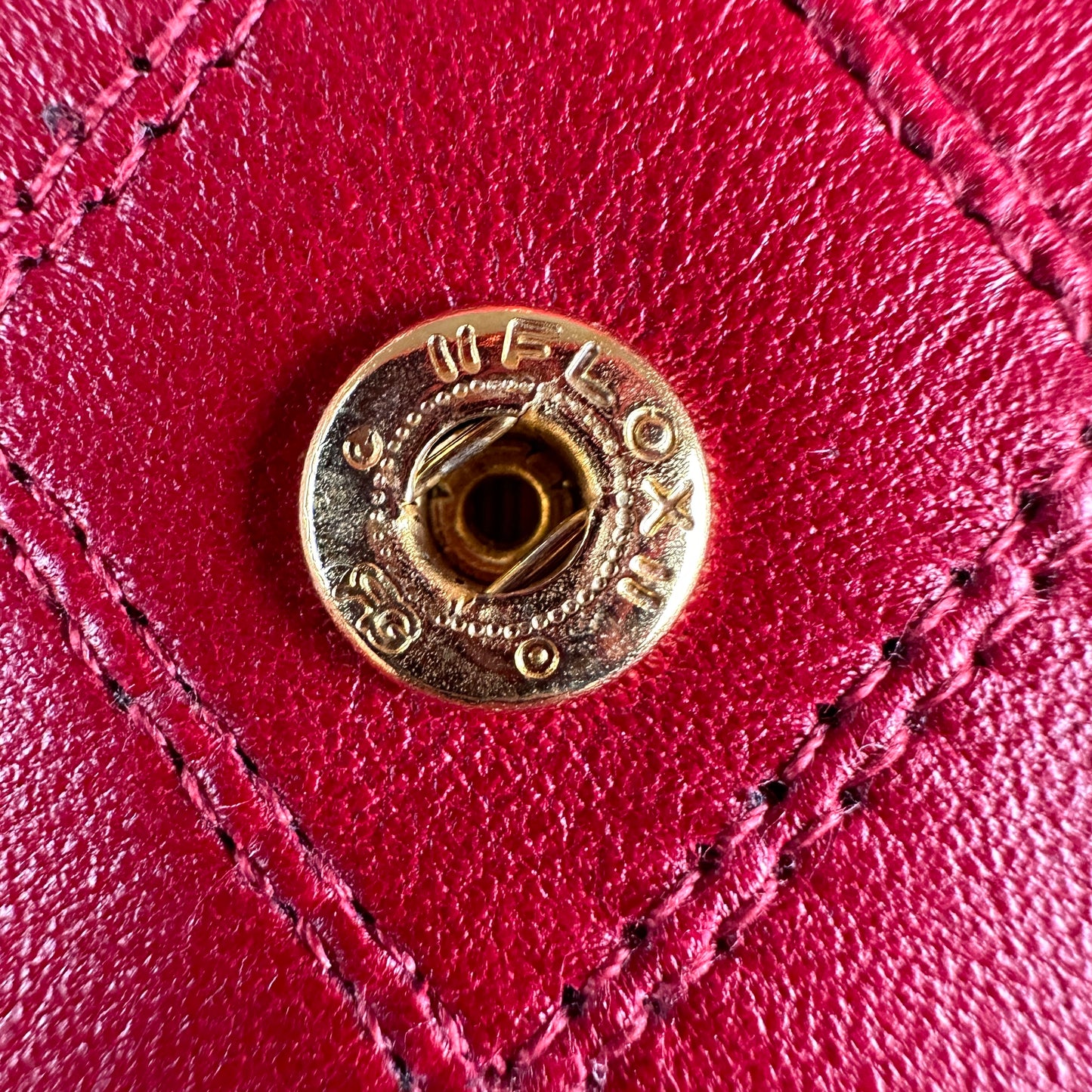 Chanel Red CC Wild Stitch Leather Card Holder