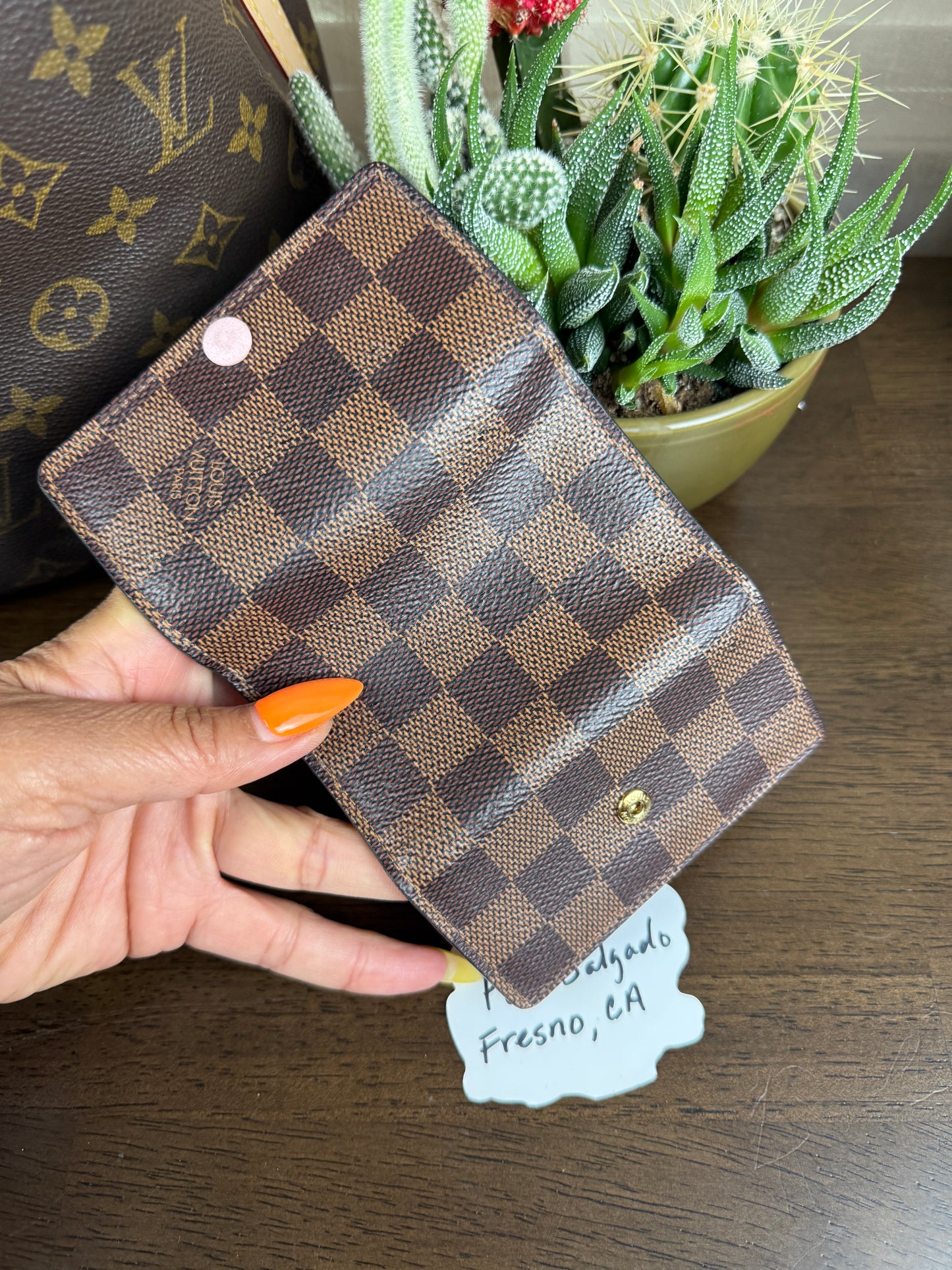 Damier Ebene 6-Ring Key Holder Rose Ballerine Pink