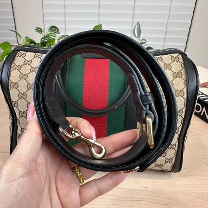 Gucci Original Boston Web  Black Leather