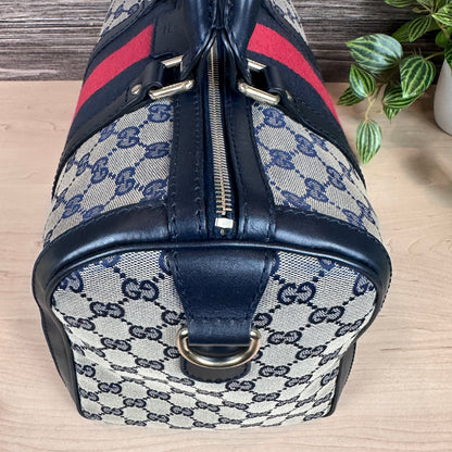 Gucci Original GG Canvas Medium Boston Bag Navy Blue