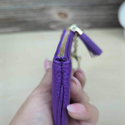 Gucci Purple Pebbled Calfskin Soho Key Case