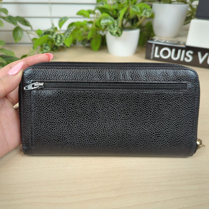 Chanel Caviar Timeless CC Zipped Wallet Black