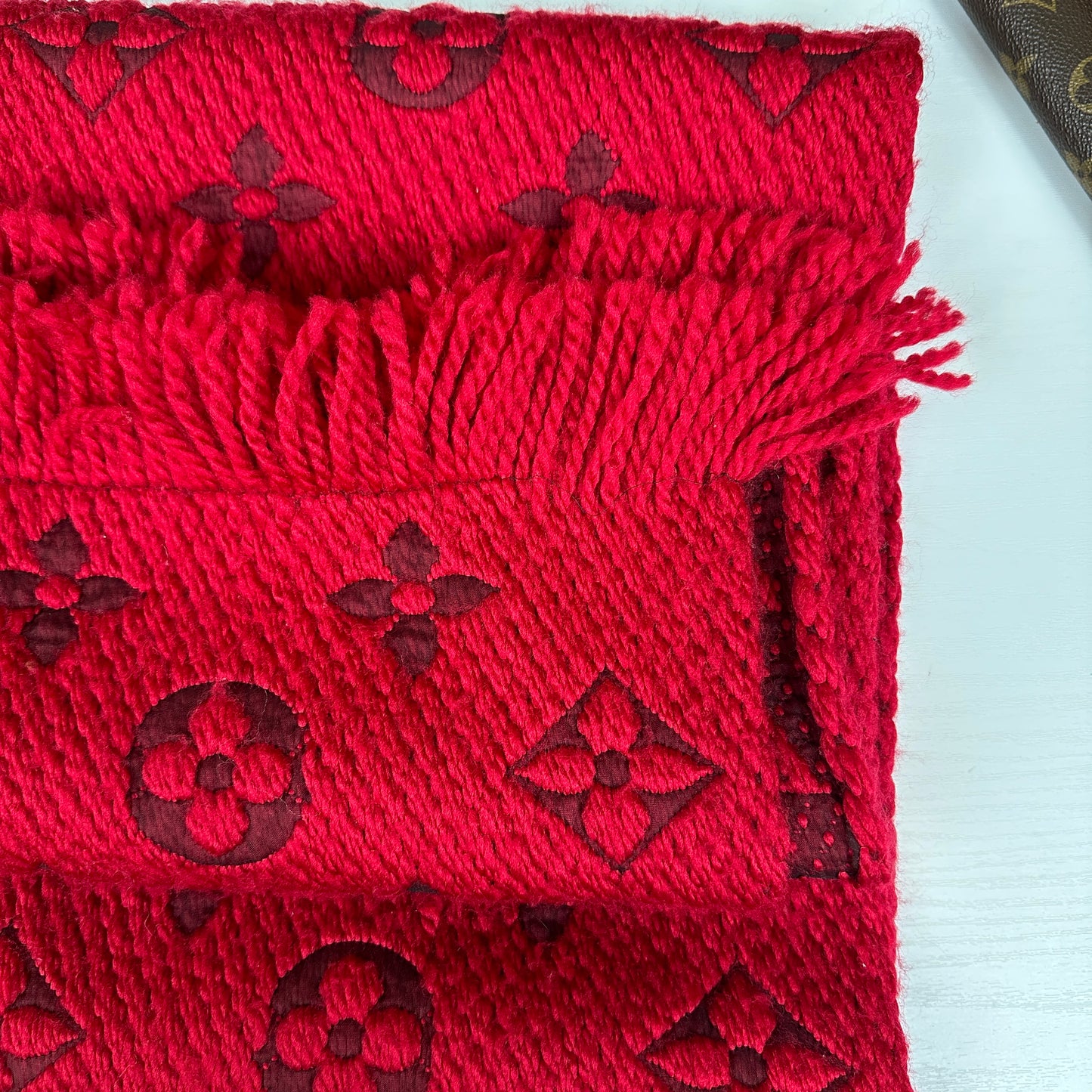 Louis Vuitton Logomania Scarf Red
