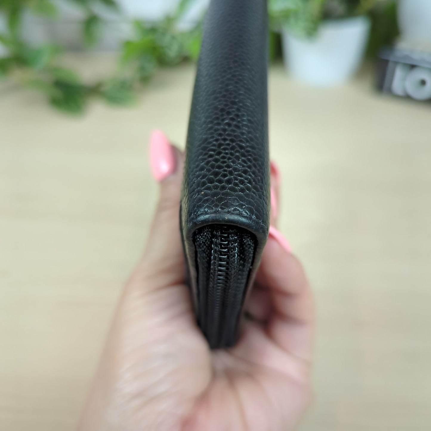 Chanel Caviar Timeless CC Zipped Wallet Black