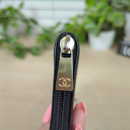 Chanel Caviar Timeless CC Zipped Wallet Black
