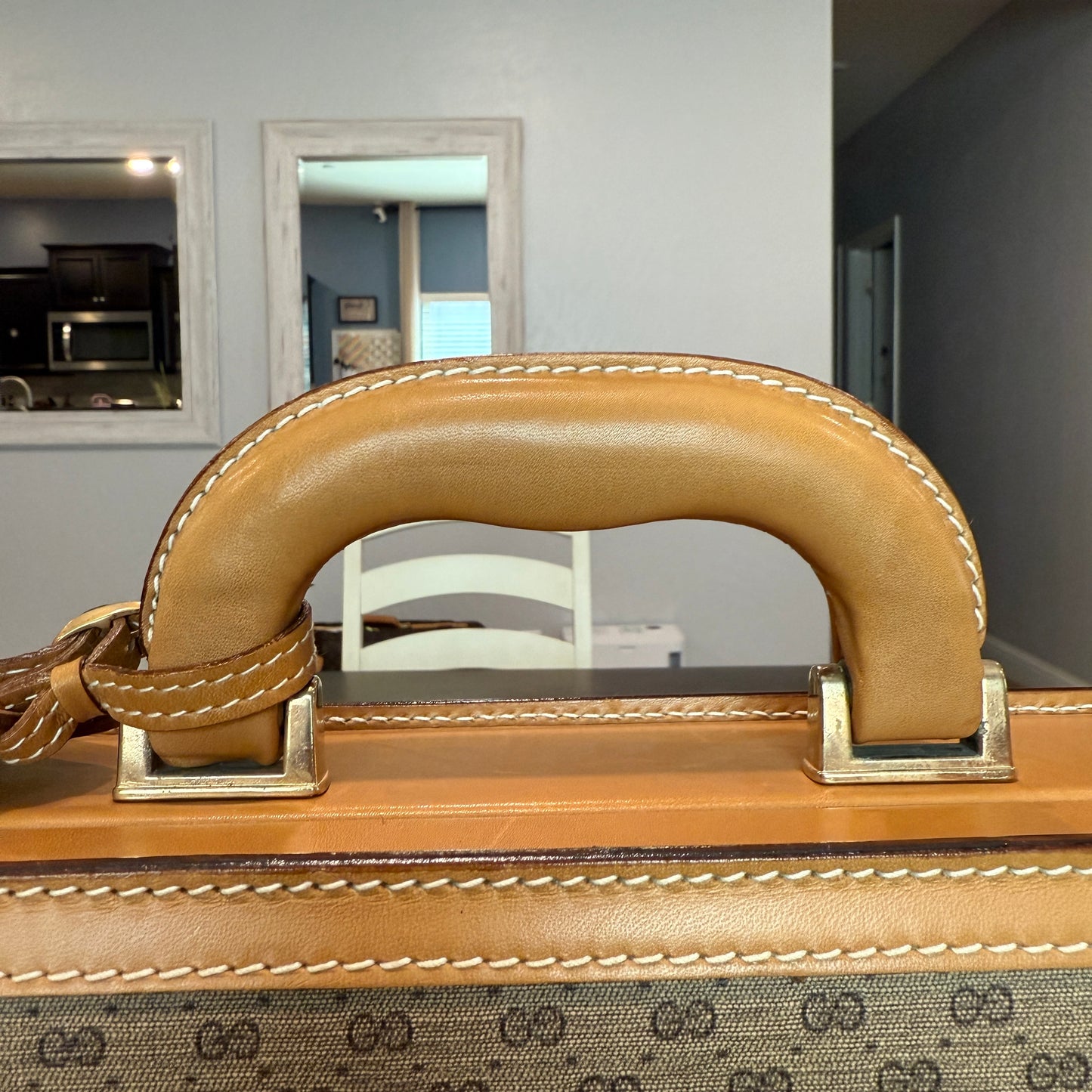 Beige/Brown Micro GG Hard Briefcase