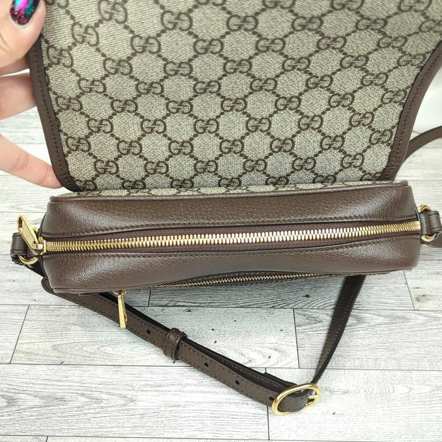 Gucci Embossed Initials Ophidia Shoulder Bag