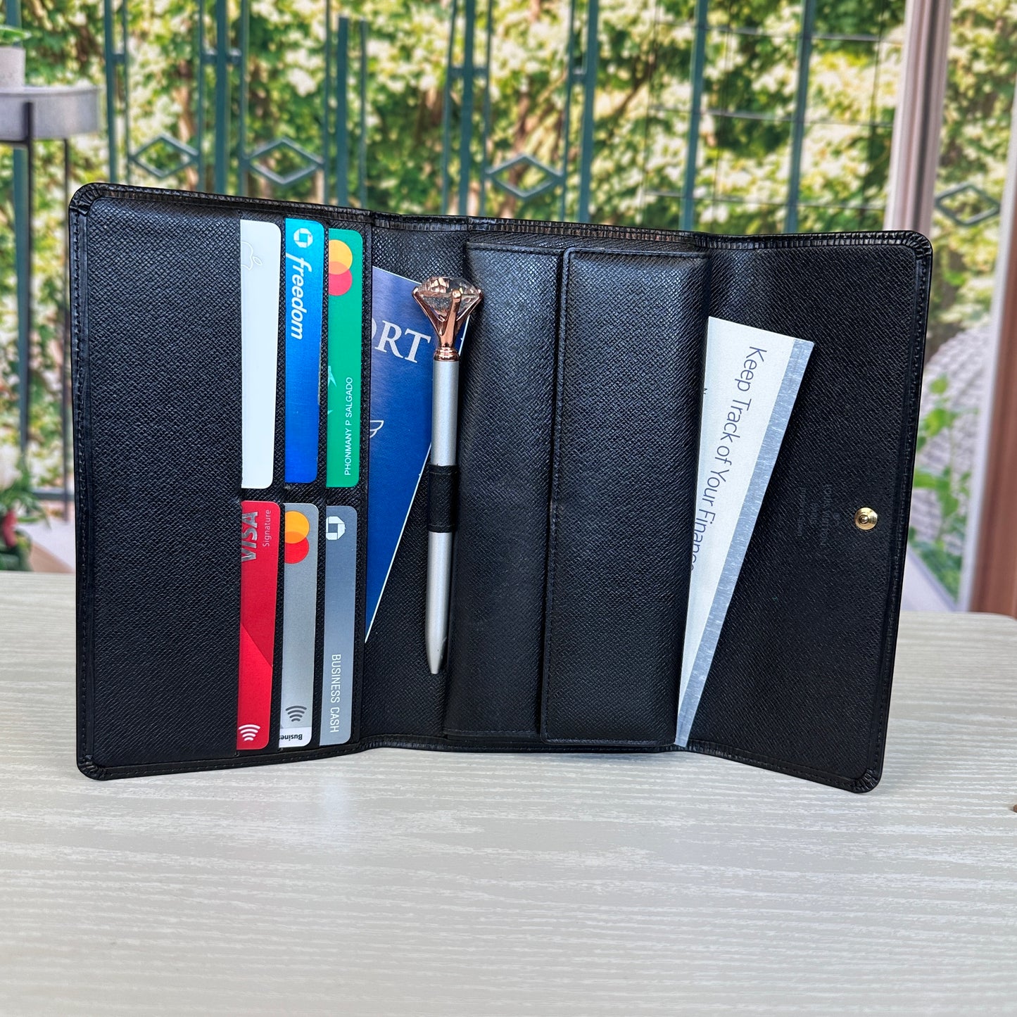 Louis Vuitton Black Epi Porte Tresor International Wallet