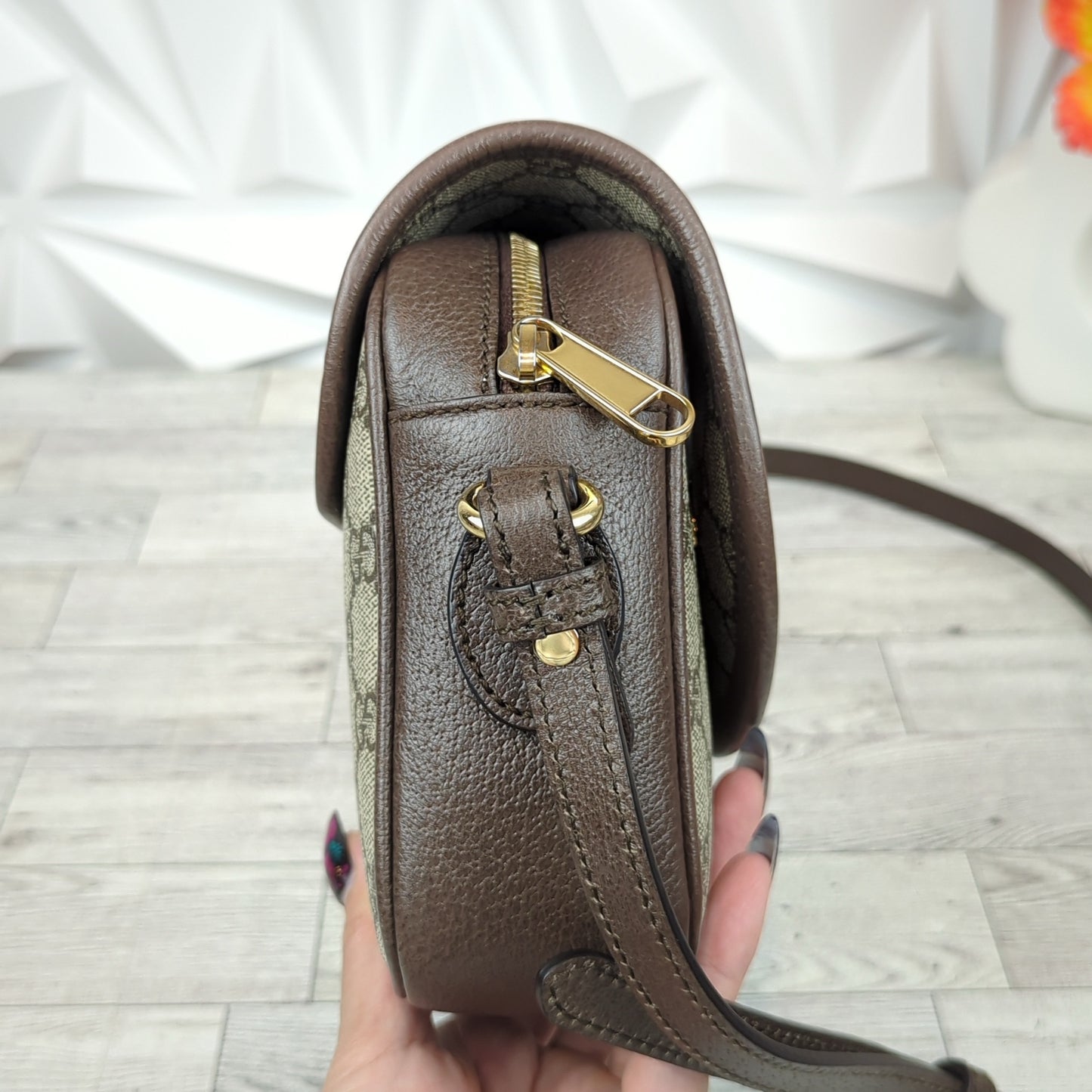 Gucci Embossed Initials Ophidia Shoulder Bag