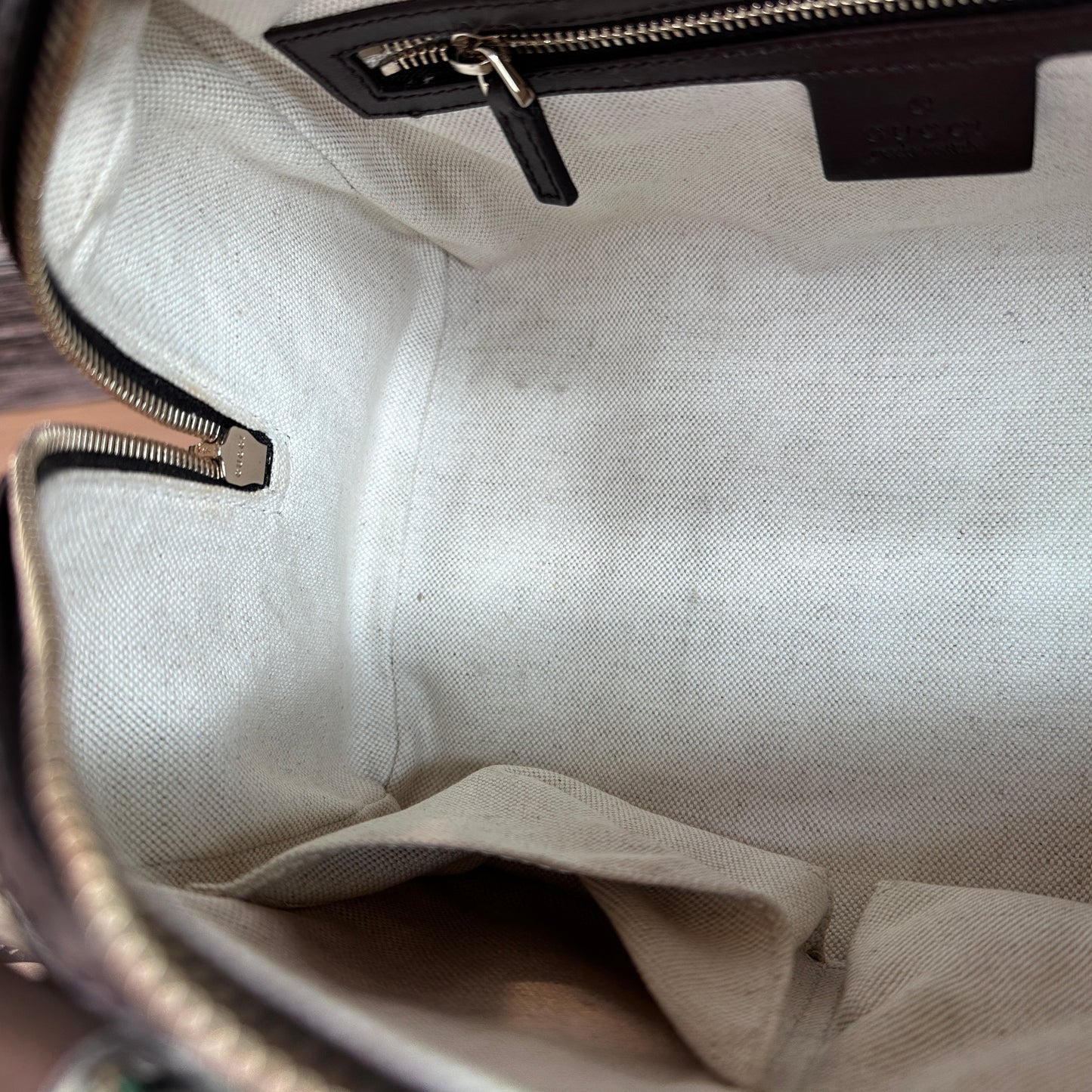 Gucci Original GG Small Boston Vintage Web Dark Brown