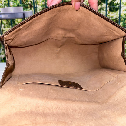 Gucci Brown GG Supreme Web Clutch Bag