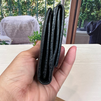 Gucci Junco Black Leather Folio Long Wallet
