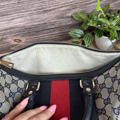 Gucci Original GG Canvas Medium Boston Bag Navy Blue