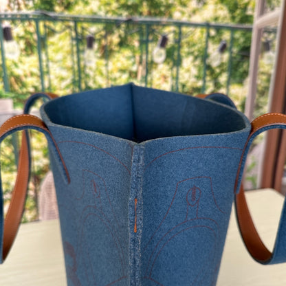 Hermes Blue Karimi MM Tote