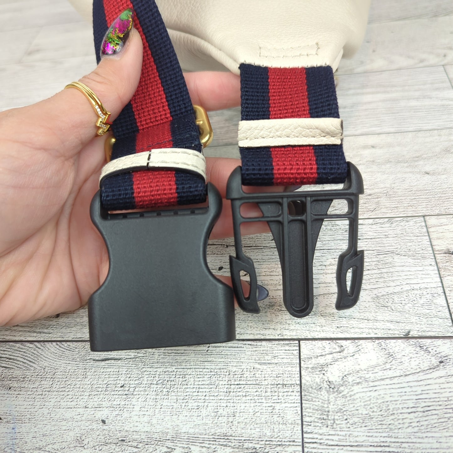 Gucci Large White Logo Print Bum Bag