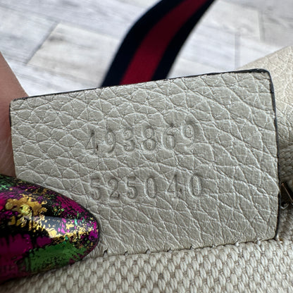 Gucci Large White Logo Print Bum Bag