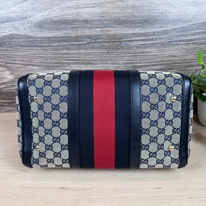 Gucci Original GG Canvas Medium Boston Bag Navy Blue