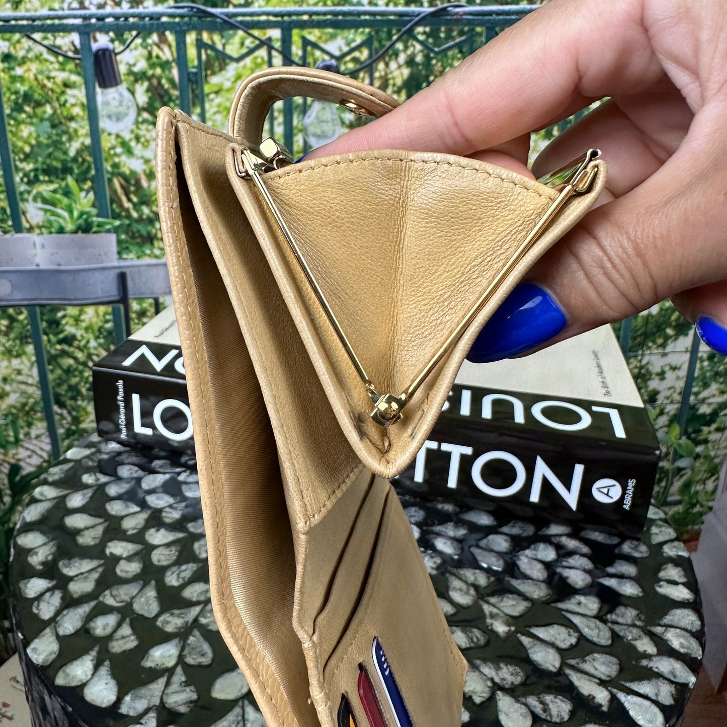Chanel Tan Caviar Leather CC Compact Bifold Wallet