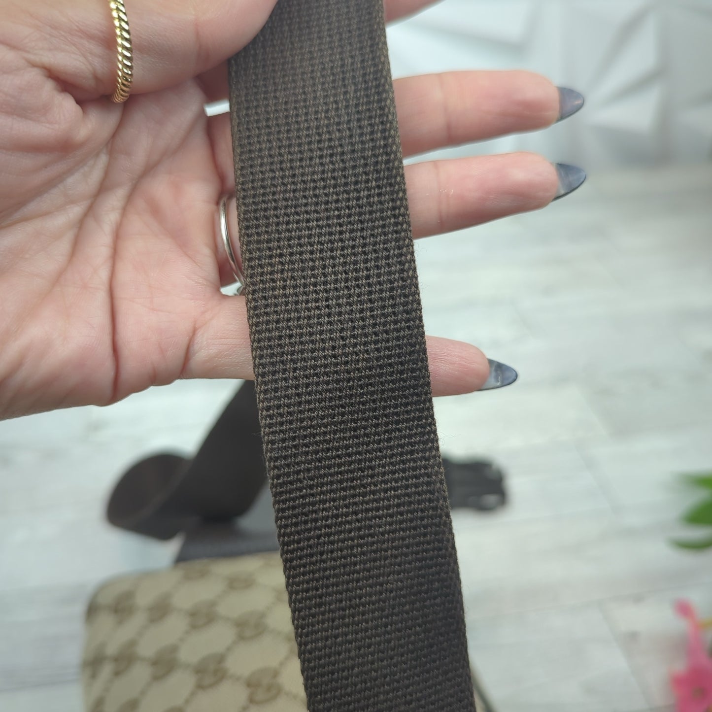 Gucci Original Monogram Belt Bag Dark Brown