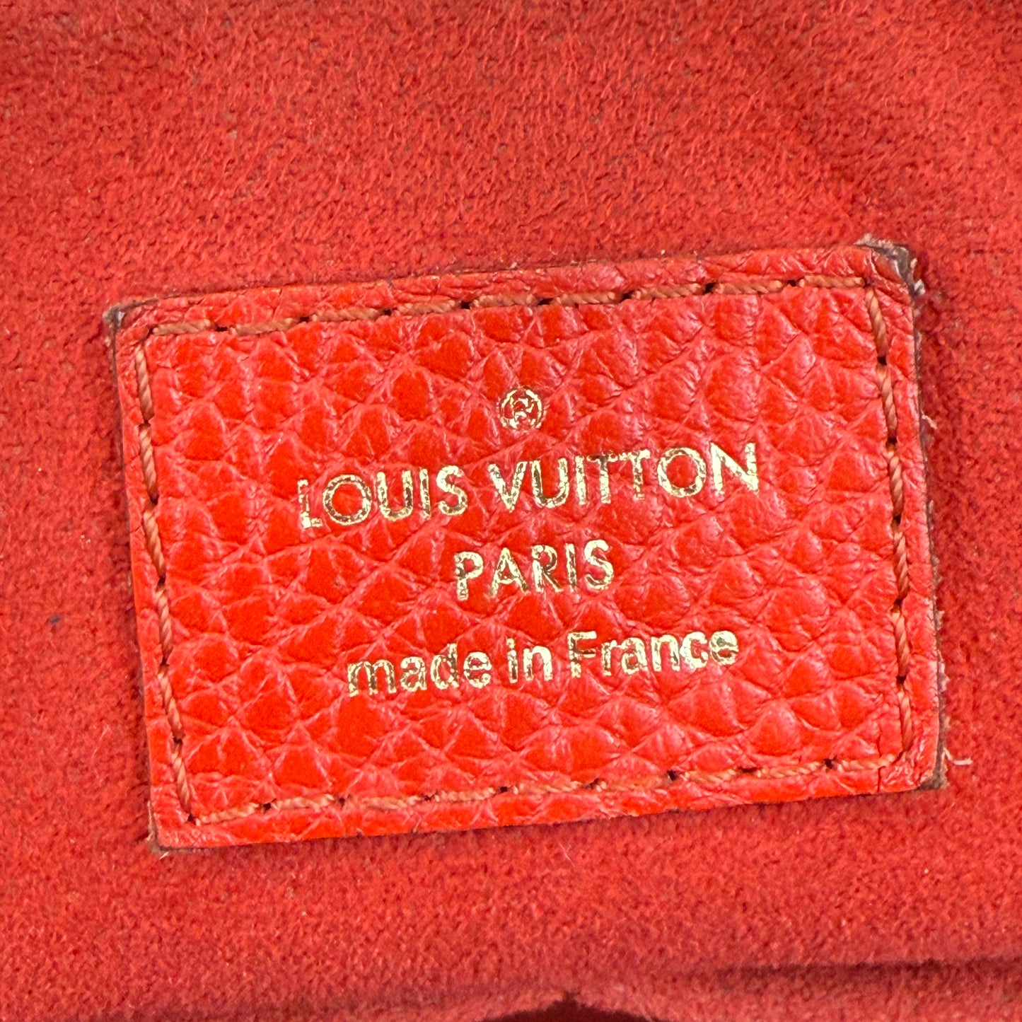 Retiro NM 2-Way Bag in Coquelicot Leather and
Monogram Canvas