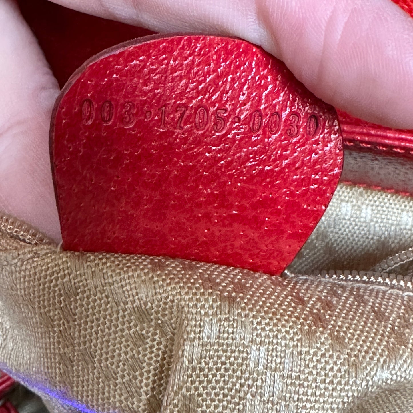 Gucci Red Bamboo Leather  Backpack