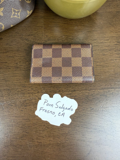 Damier Ebene 6-Ring Key Holder Rose Ballerine Pink