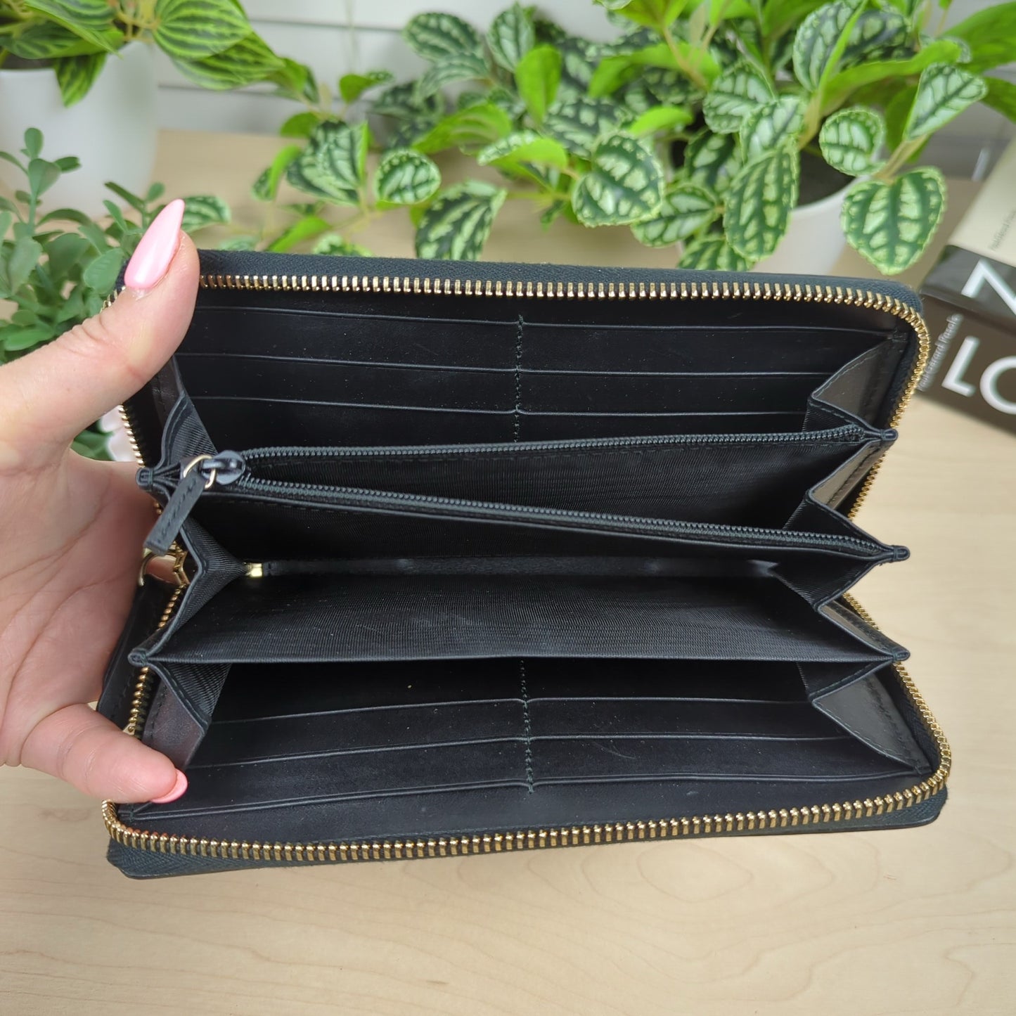 Gucci Original GG Web Zip Around Wallet