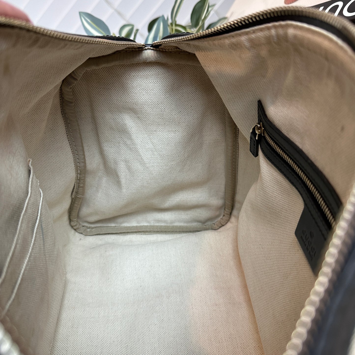 Gucci Original Boston Web  Black Leather