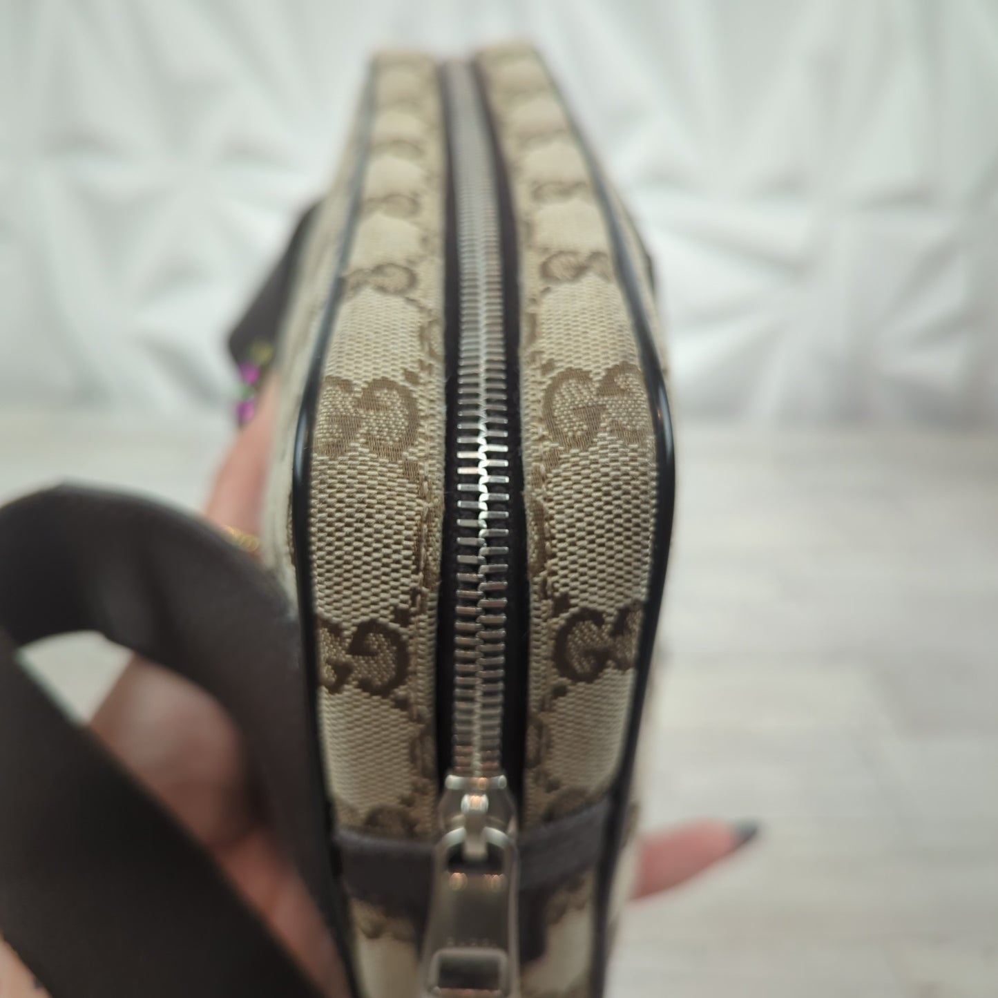 Gucci Original Monogram Belt Bag Dark Brown