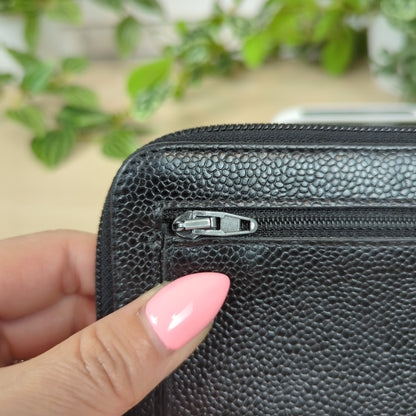 Chanel Caviar Timeless CC Zipped Wallet Black