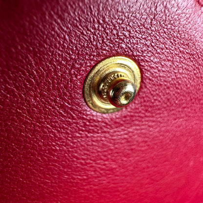Chanel Red CC Wild Stitch Leather Card Holder