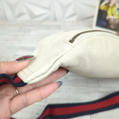 Gucci Large White Logo Print Bum Bag