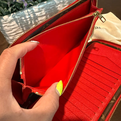 Daily Organizer Clutch Wallet in Cherry Red