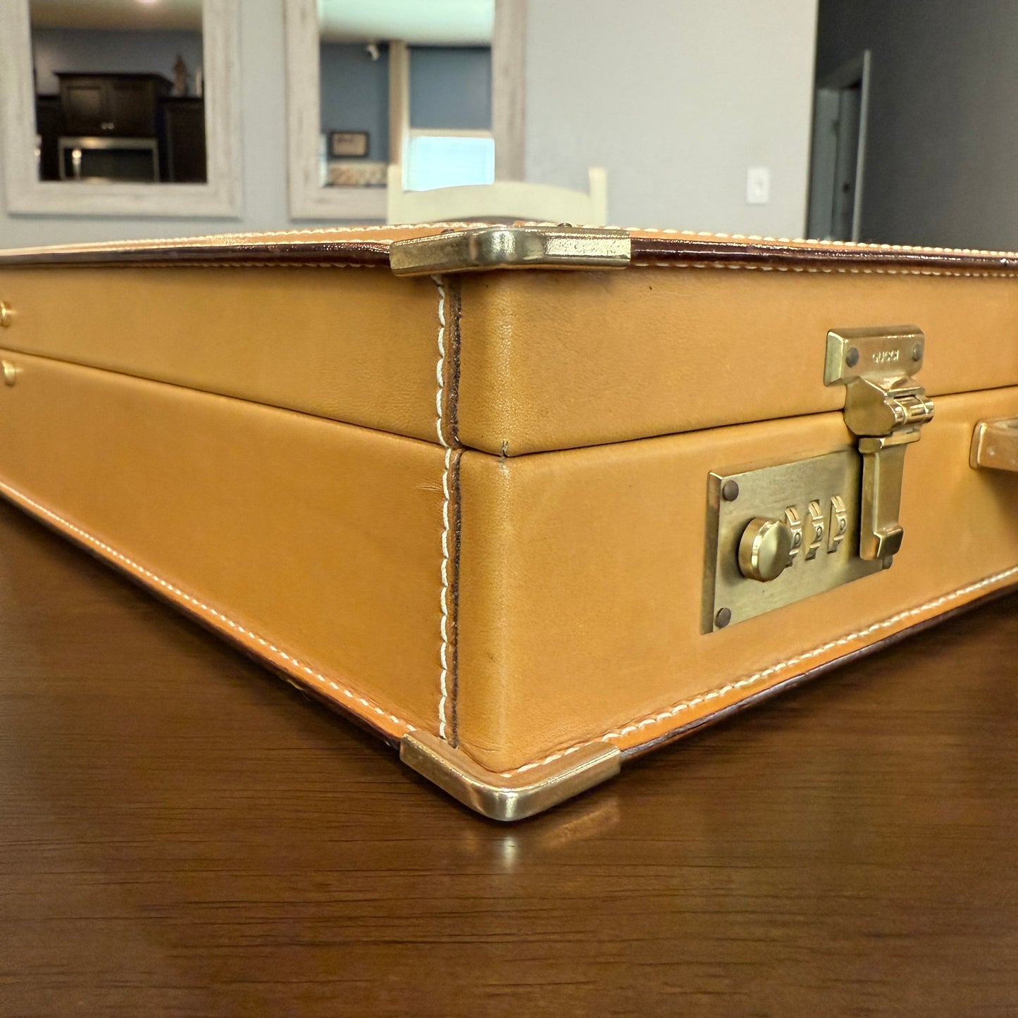 Beige/Brown Micro GG Hard Briefcase