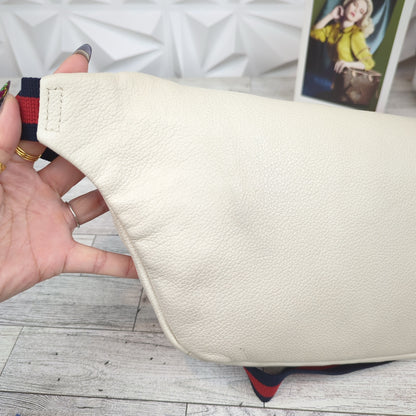 Gucci Large White Logo Print Bum Bag