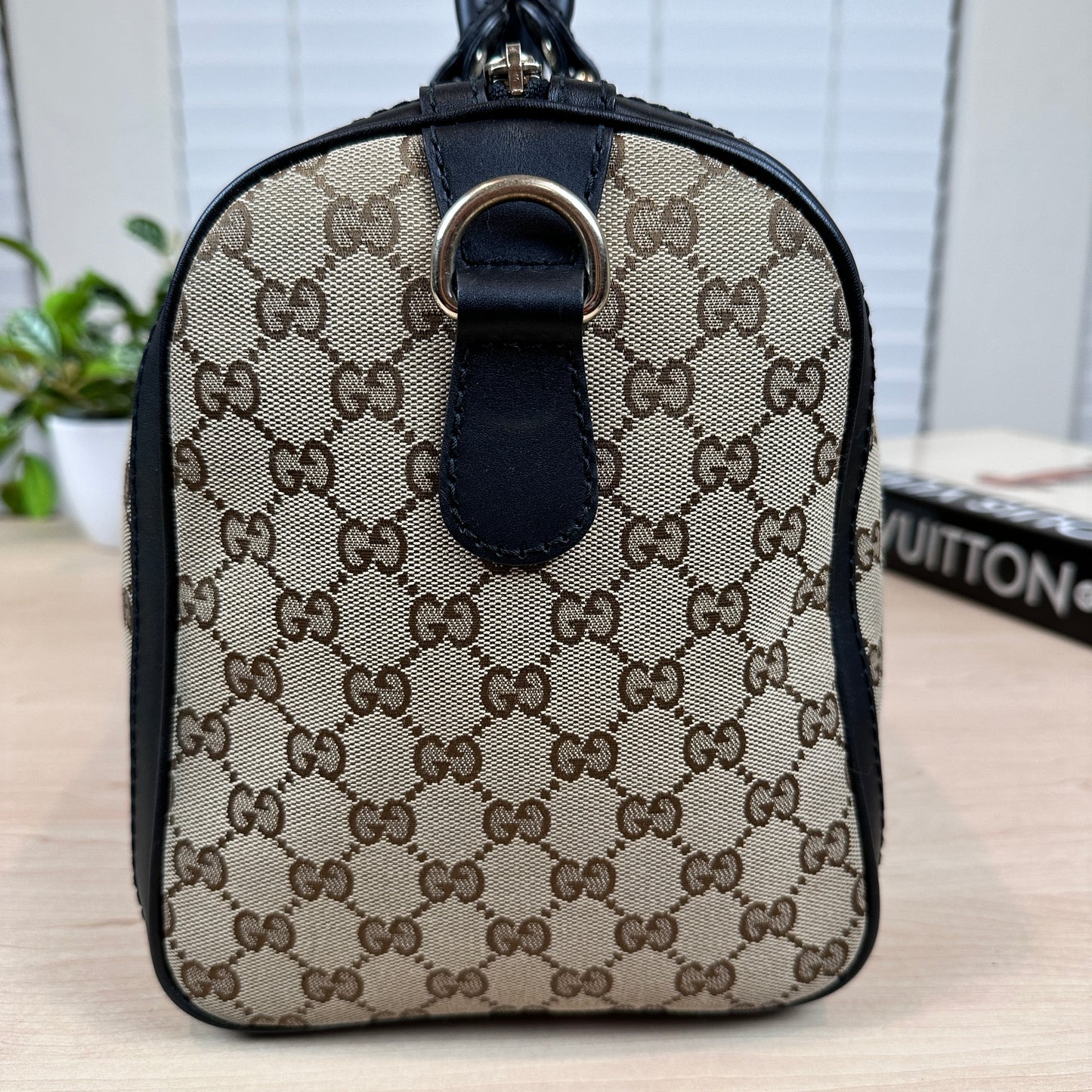Gucci Original Boston Web  Black Leather