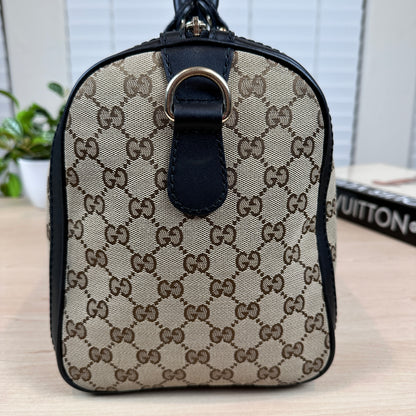 Gucci Original Boston Web  Black Leather