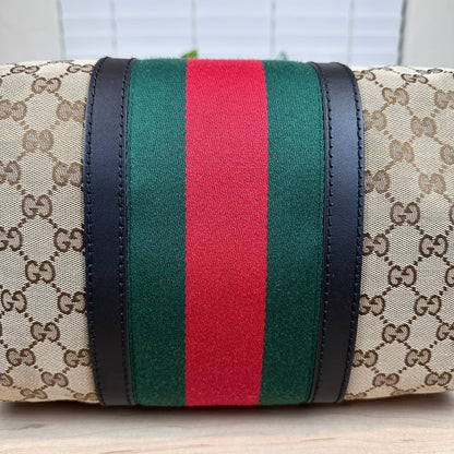 Gucci Original Boston Web  Black Leather
