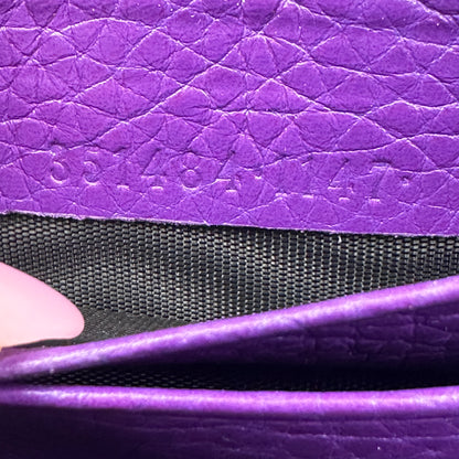 Gucci Purple Pebbled Leather Soho Zippy Compact Wallet