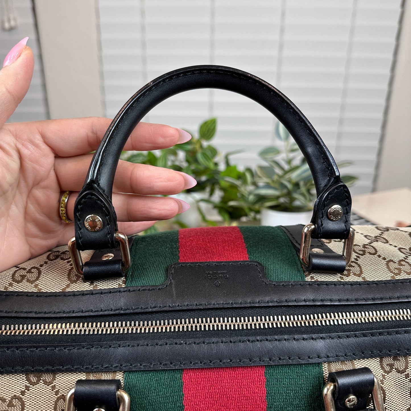 Gucci Original Boston Web  Black Leather