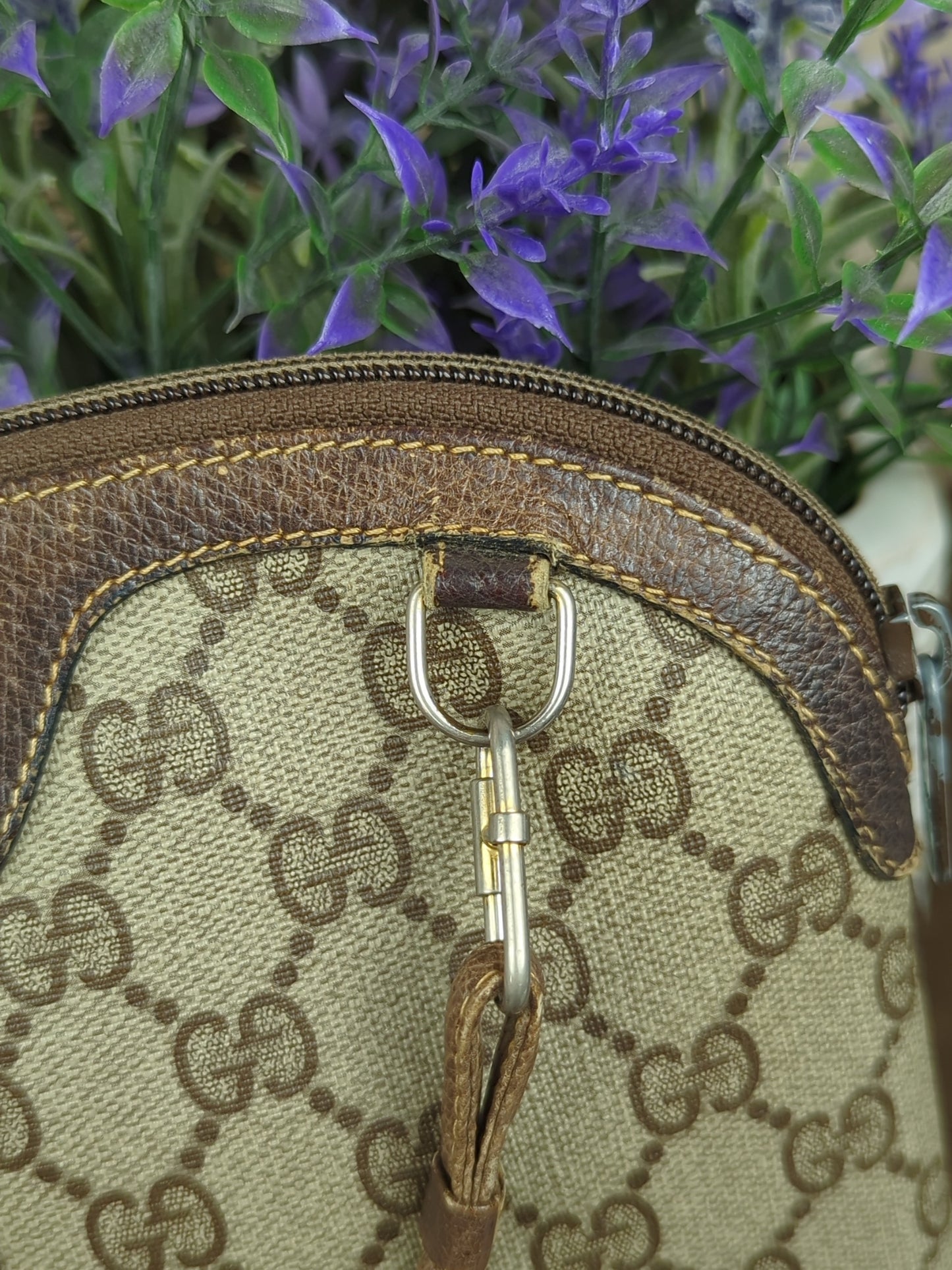 Vintage Sherryline Brown Monogram Crossbody Bag