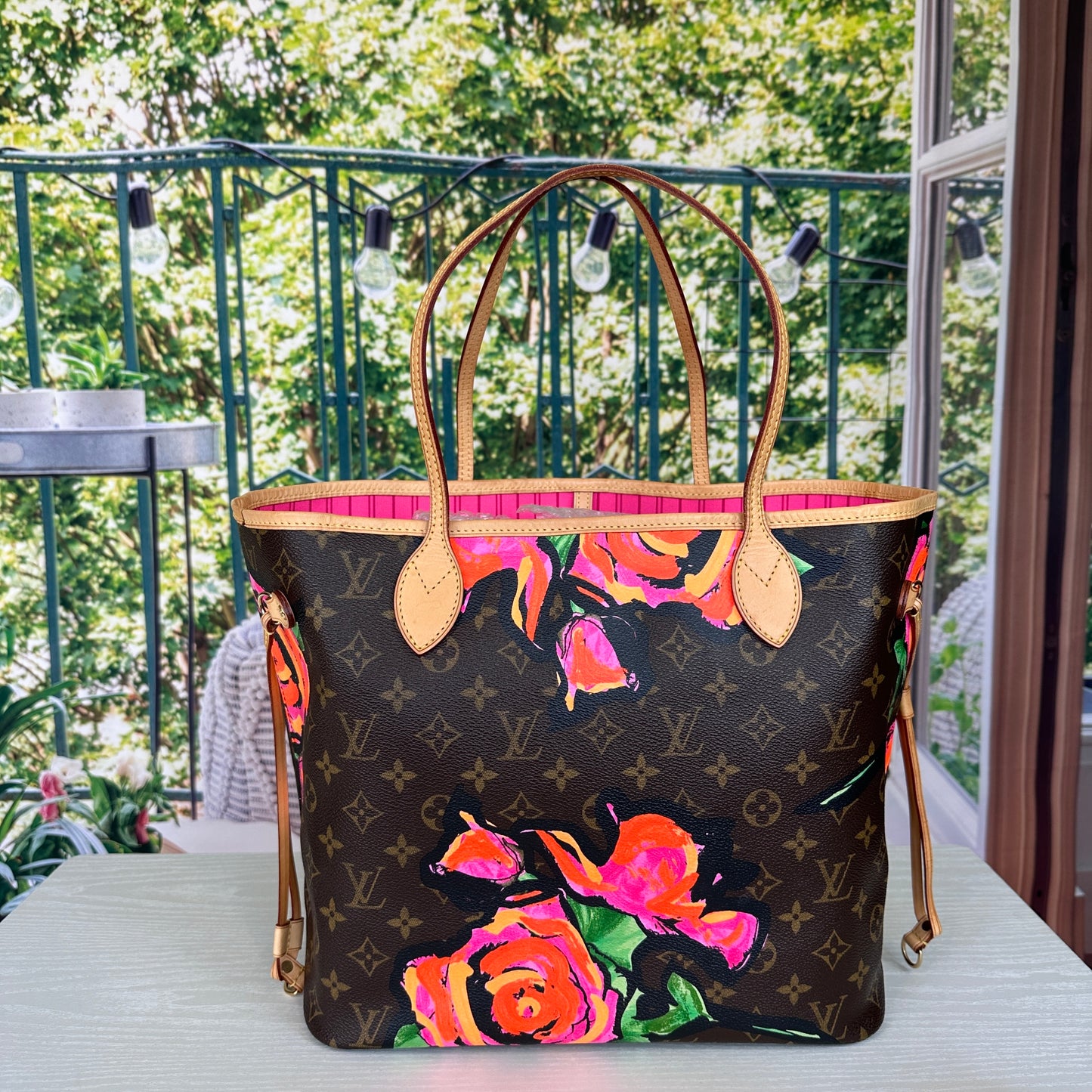 Louis Vuitton Limited Edition Stephen Sprouse Monogram Roses Neverfull MM