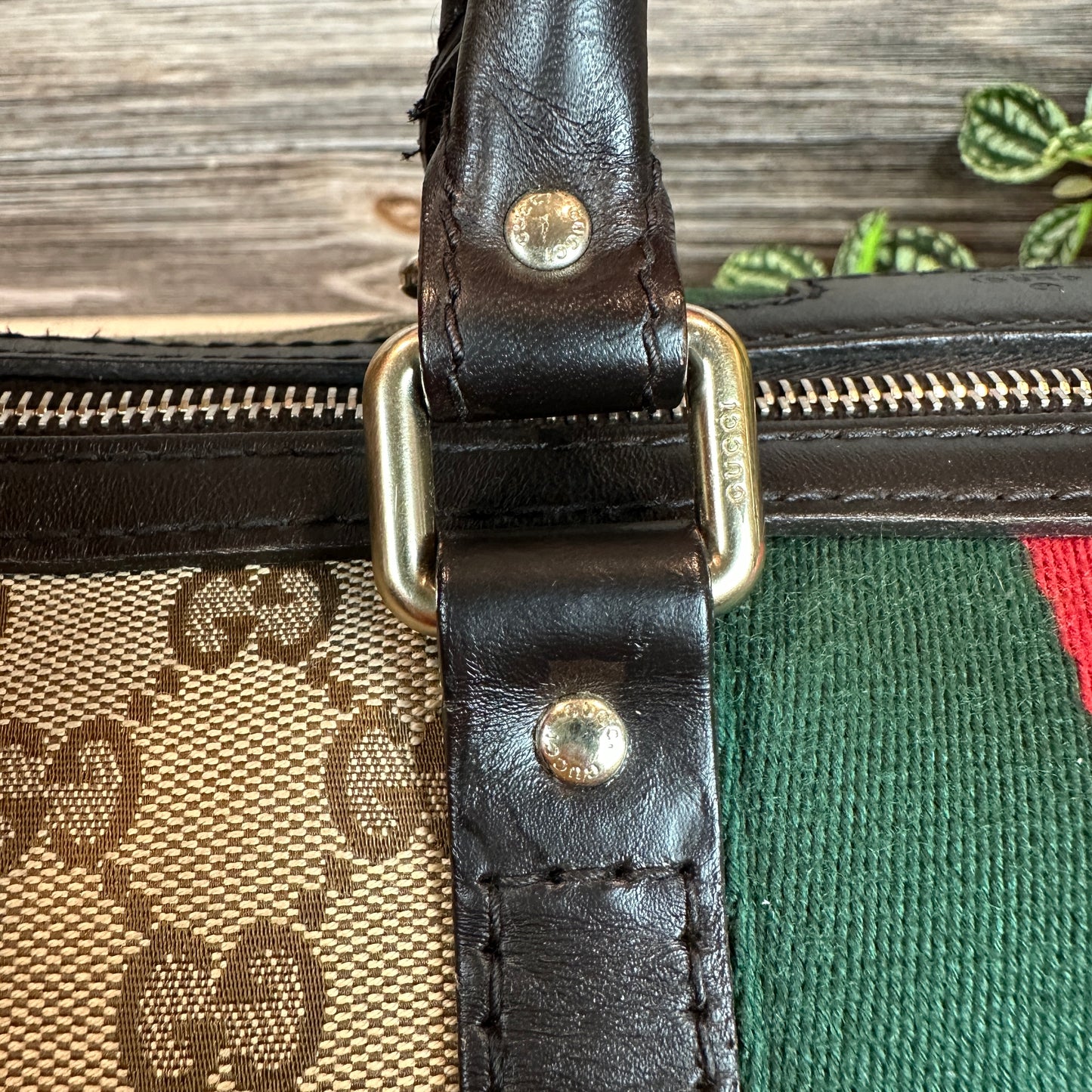 Gucci Original GG Boston Vintage Web Dark Brown