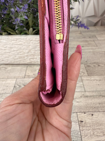 Louis Vuitton Insolite Clutch Wallet White Multicolor Litchi Pink