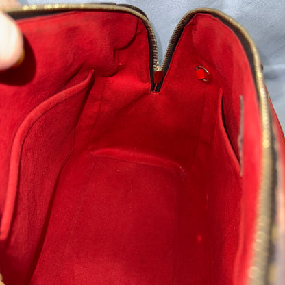 Retiro NM 2-Way Bag in Coquelicot Leather and
Monogram Canvas