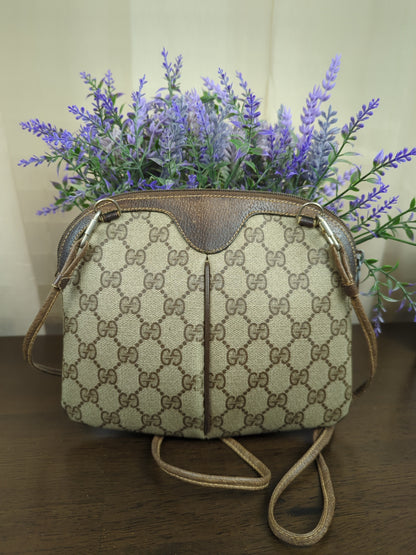 Vintage Sherryline Brown Monogram Crossbody Bag