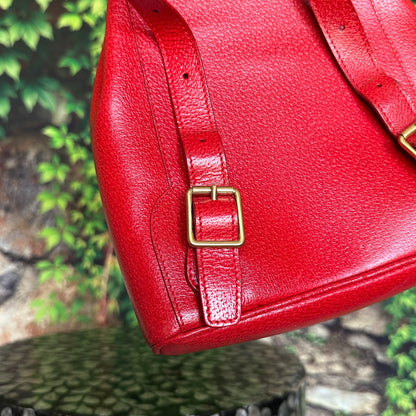Gucci Red Bamboo Leather  Backpack