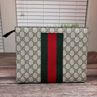 Gucci GG Supreme Monogram Web Cosmetic Case
